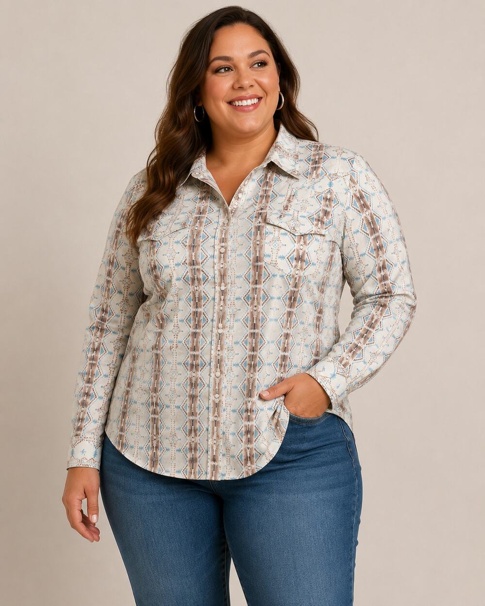 Western Southwestern Panhandle Pearl Snap Shirt XXL